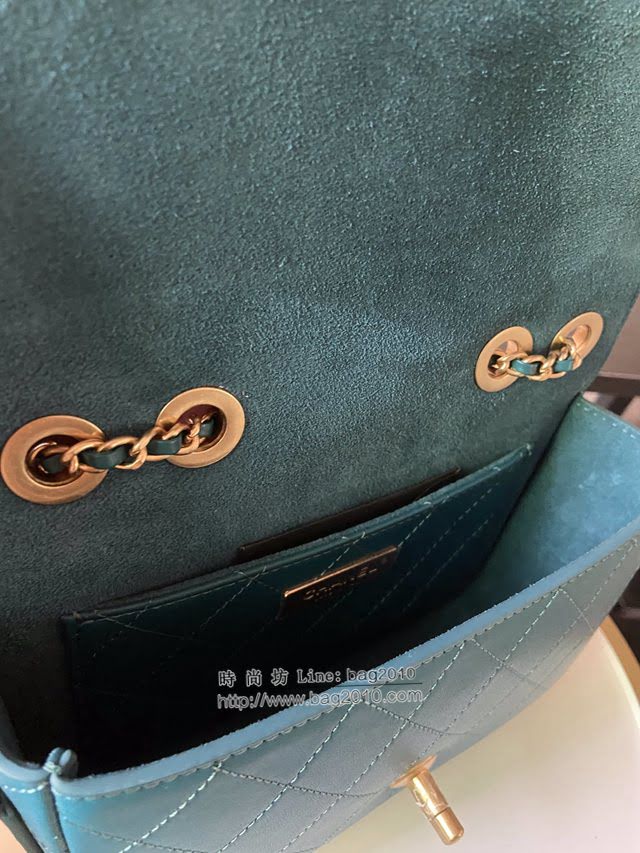 Chanel女包 香奈兒專櫃最新款鏈條肩背包 Chanel湖水蘭口蓋包與零錢包 AS1094  djc4075